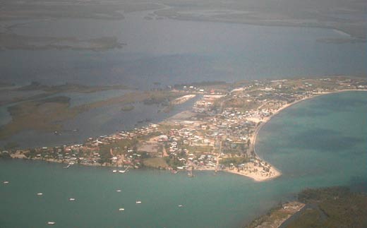 Placencia village from above in the spring of 2004.