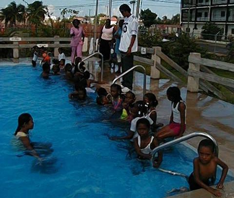 Swimming at the YMCA, Belize City